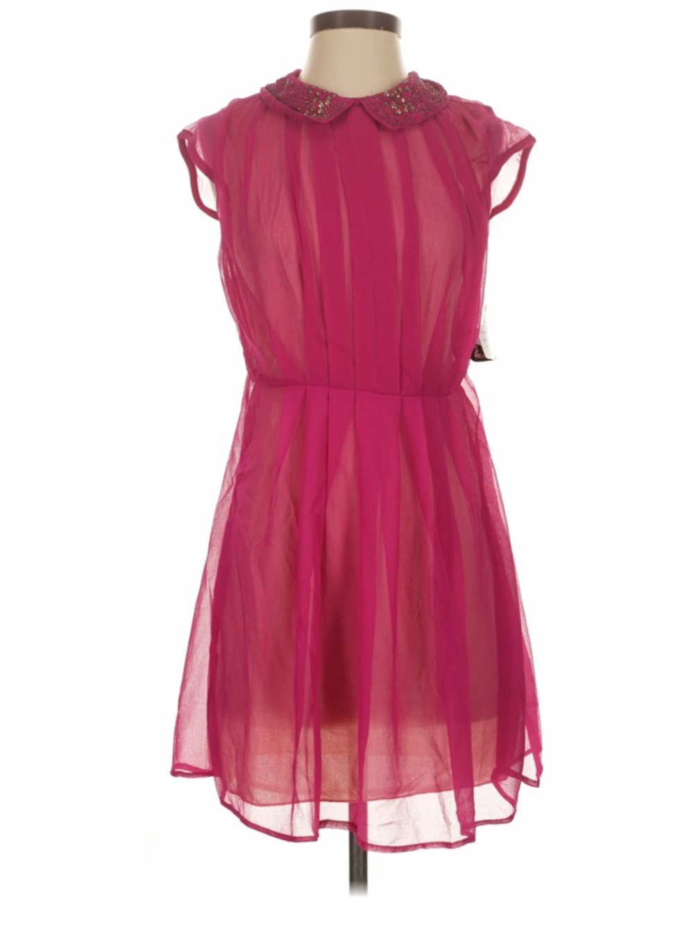 Fuchia Collared Mini Dress
